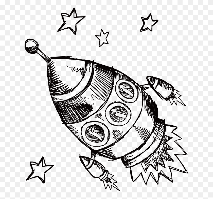 646x726 Clipart Library Visual Arts Drawing Clip Art Rocket Drawing Free, Symbol, Star Symbol, Stencil HD PNG Download