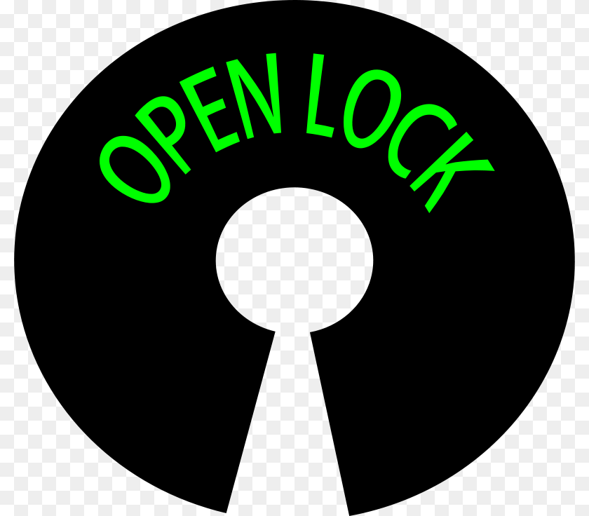800x736 Clipart Logo Open Lock, Green, Light, Text Sticker PNG