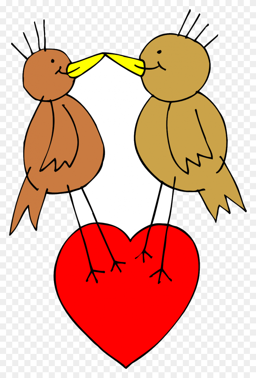 999x1511 Clipart Love Birds At Getdrawings Birds Mating Clipart, Bird, Animal, Heart HD PNG Download