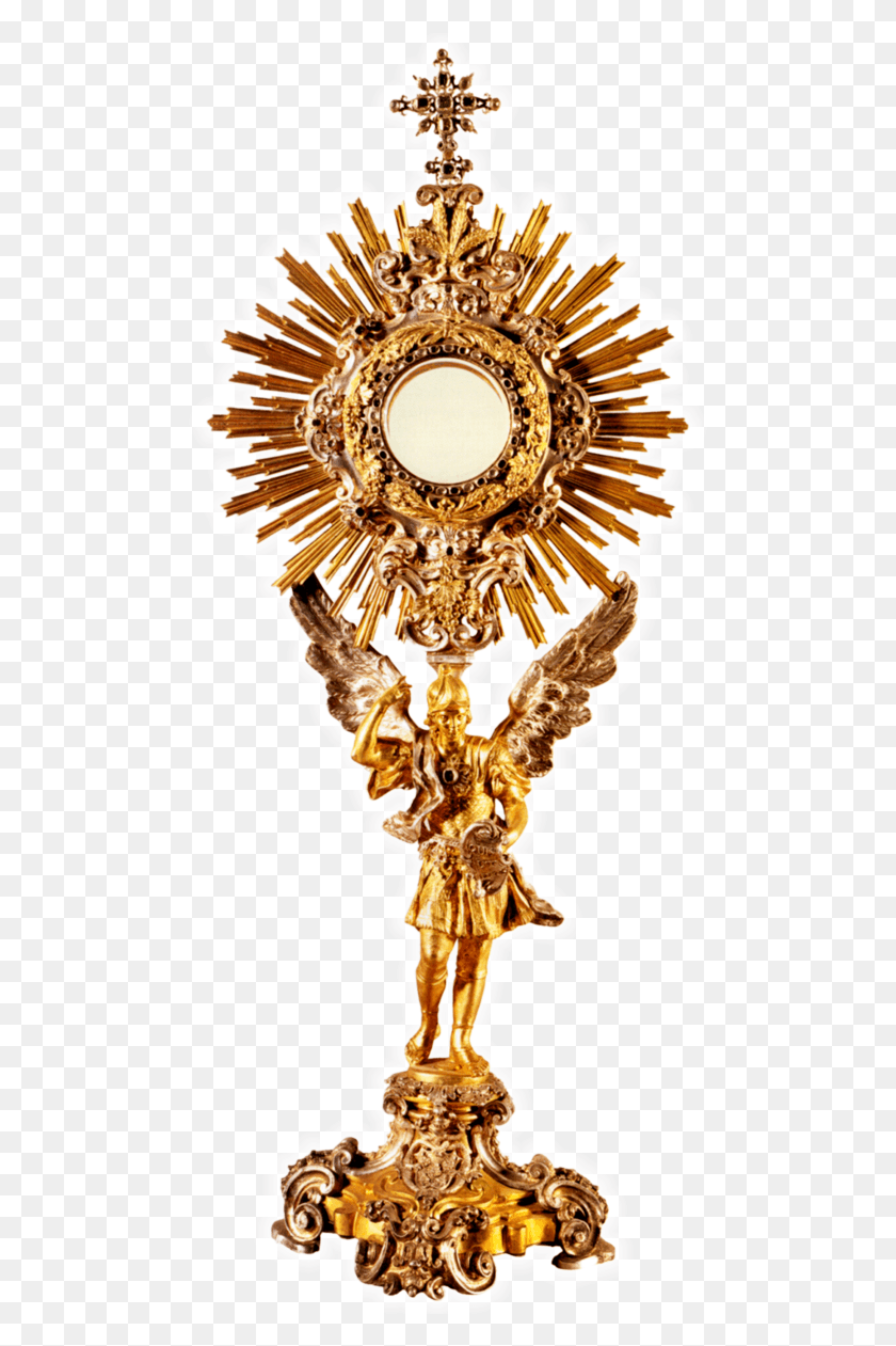 491x1201 Clipart Monstrance Catholic, Chandelier, Lamp, Gold HD PNG Download