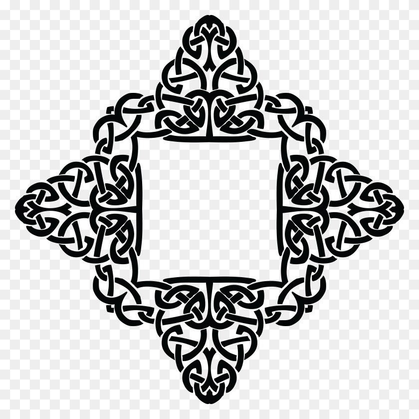 4000x4000 Clipart Of A Celtic Diamond Frame Border Design Celtic Knot Diamond Border, Cross, Symbol, Star Symbol HD PNG Download