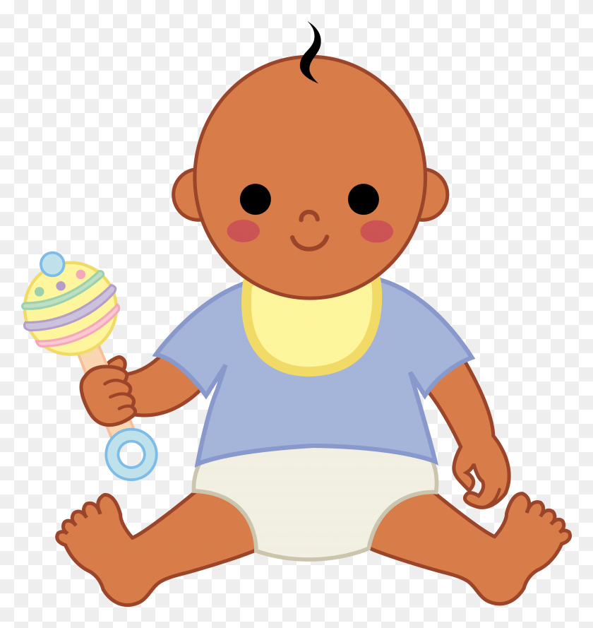 5175x5502 Clipart Of Baby Born And Babies Brown Baby Clip Art, Cream, Dessert, Food HD PNG Download
