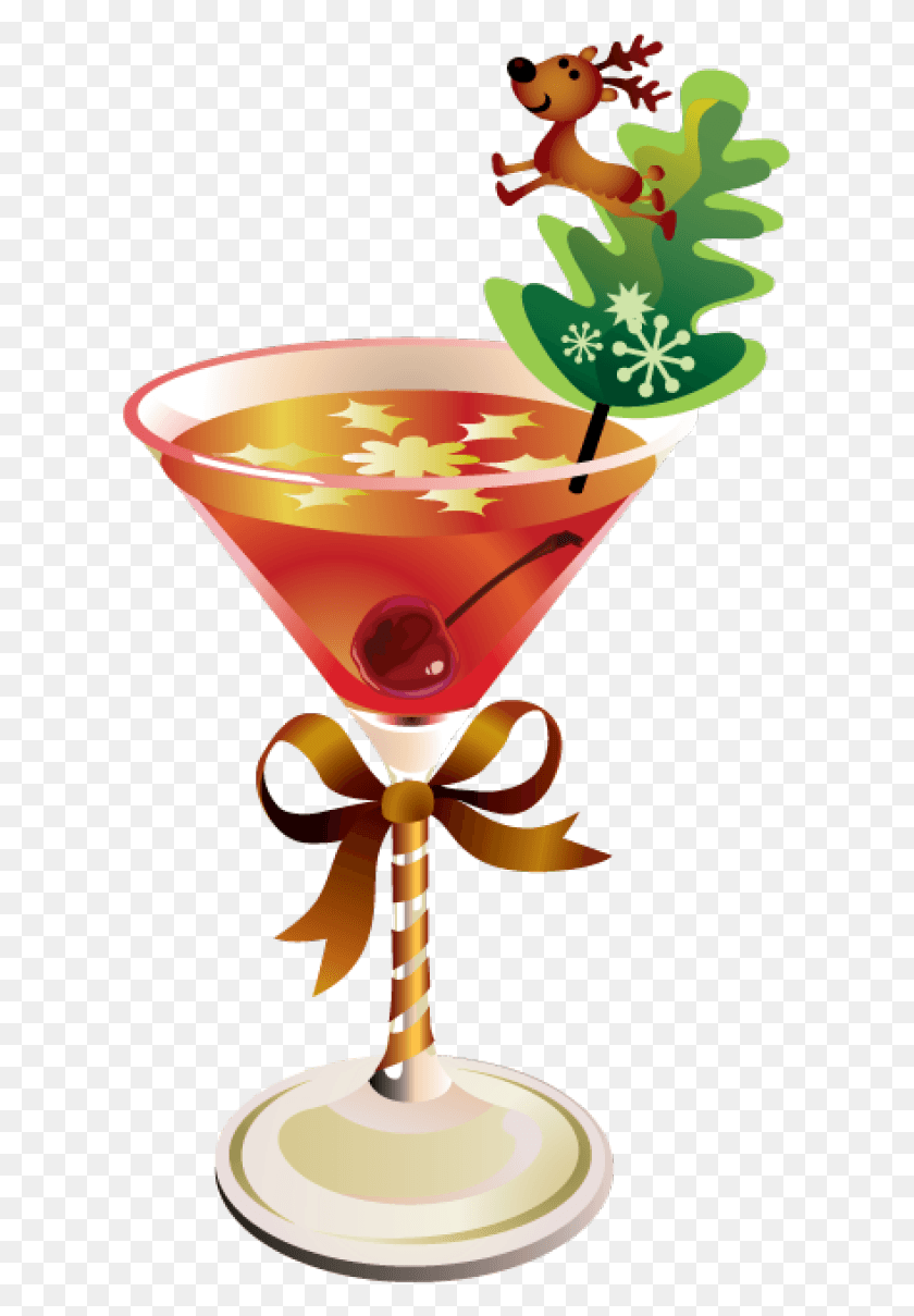 615x1149 Clipart Of Christmas Free Christmas Cocktail Clipart, Alcohol, Beverage, Drink HD PNG Download