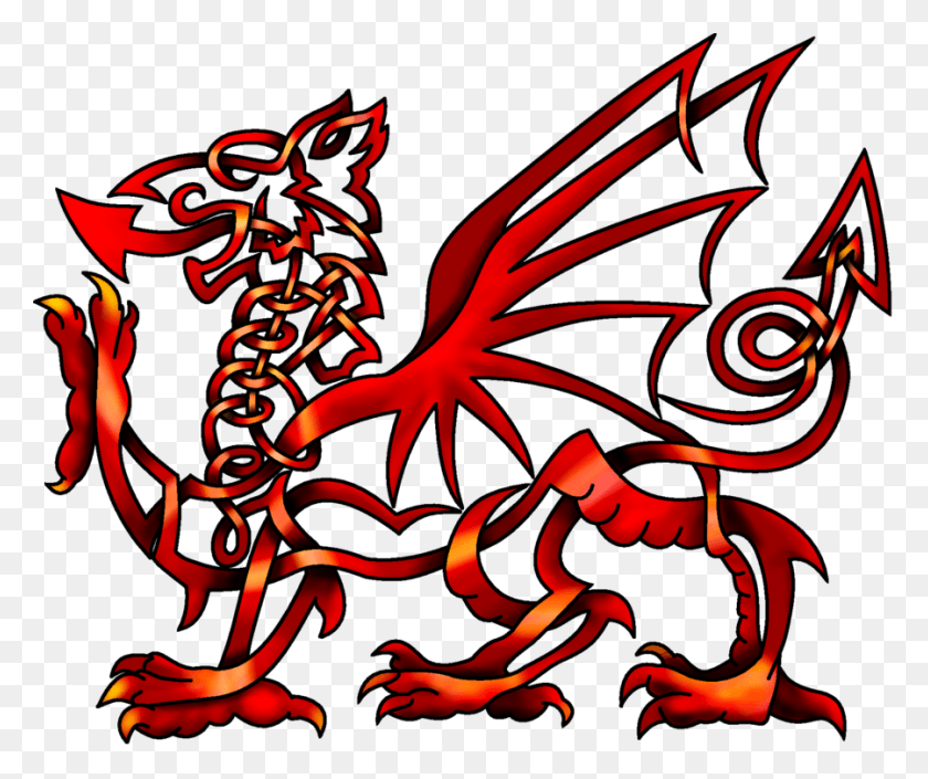 900x745 Clipart Of Designs With Snakes And Dragon Celtic Welsh Dragon Tattoo, Mountain, Outdoors, Nature HD PNG Download