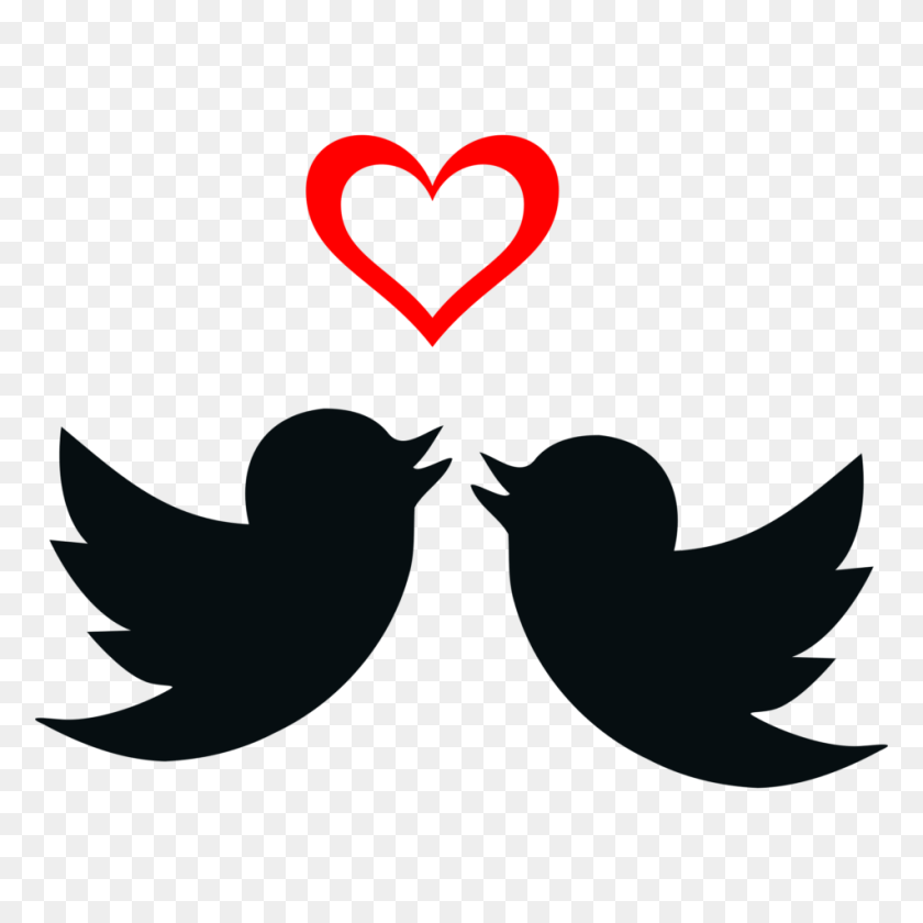 1024x1024 Clipart Of Love Birds, Heart, Symbol, Animal, Fish Sticker PNG
