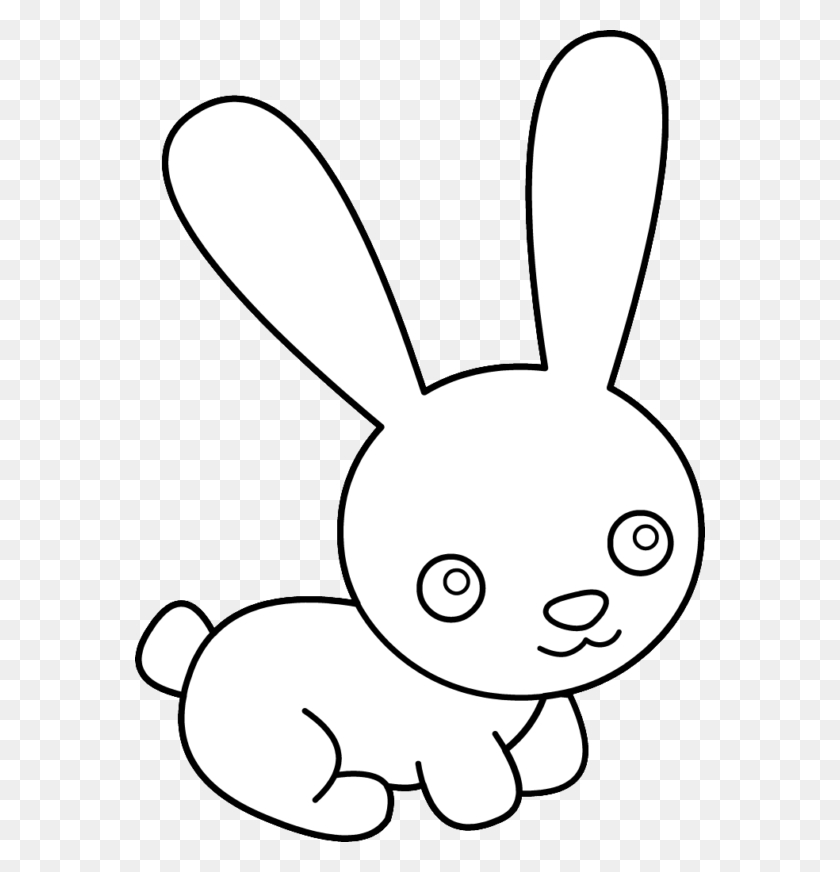 570x812 Clipart Of Rabbit Rabbit Clipart Black And White, Stencil, Animal, Mammal HD PNG Download