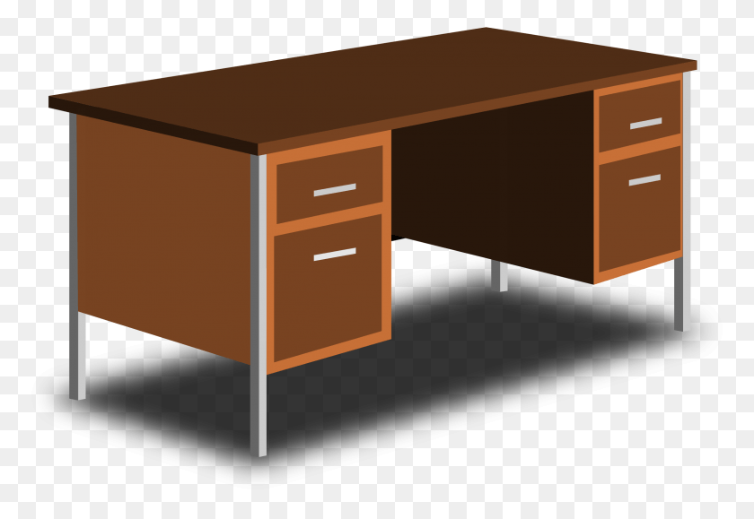 2358x1571 Clipart Office Desk Clip Art, Furniture, Table, Drawer HD PNG Download