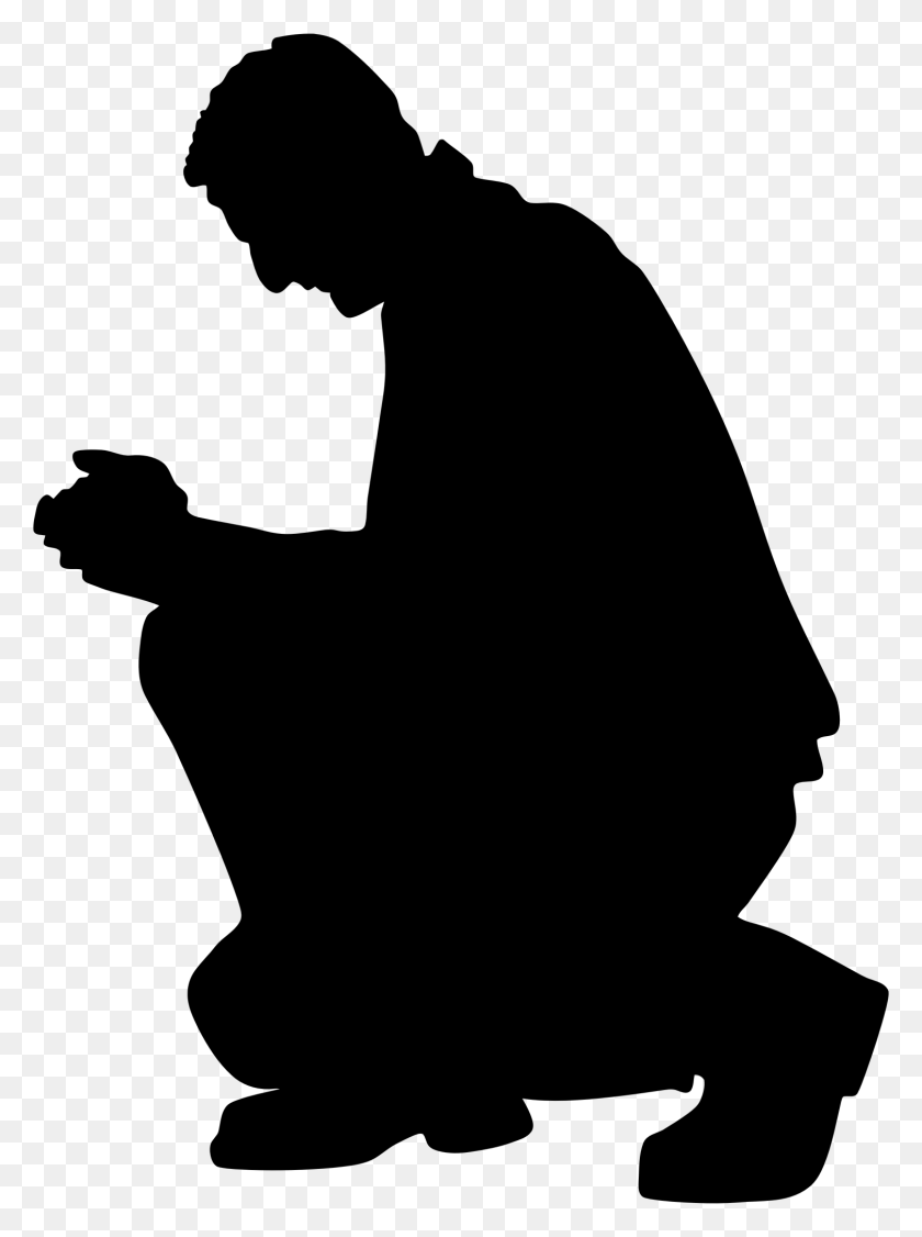 1508x2062 Clipart Praying Man Silhouette Big Image Praying Person Transparent Background, Gray, World Of Warcraft HD PNG Download