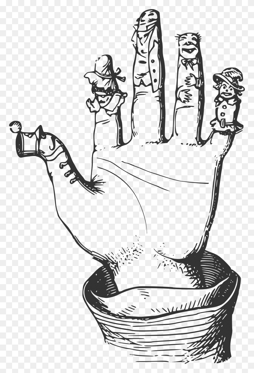 1594x2400 Clipart Puppet In Clipart Black And White, Hand, Animal, Mammal HD PNG Download
