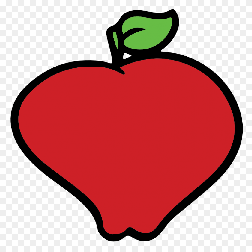 800x800 Clipart Red Apple, Plant, Food, Heart HD PNG Download