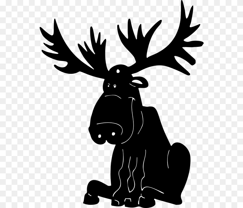 567x720 Reindeer Profile Moose Head Silhouette Clip Art, Gray Clipart PNG