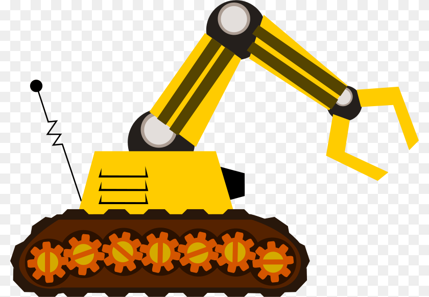 Clipart Robot With A Claw Silveira Neto, Construction, Bulldozer, Machine, Dynamite Sticker PNG