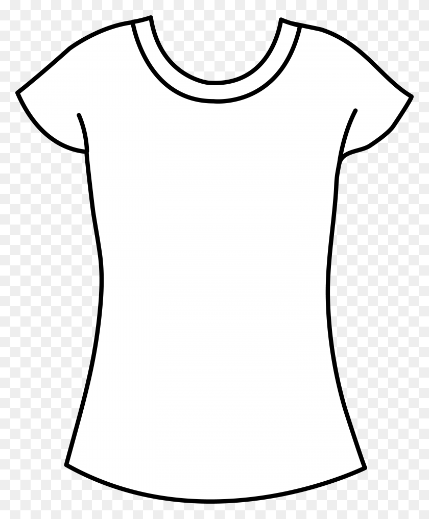 5785x7098 Clipart Royalty Free Womens T Shirt Blank Template Blank T Shirt Outline Template, Clothing, Apparel, T-shirt HD PNG Download
