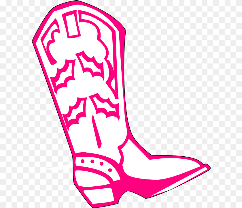 622x721 Clipart Shoes Animated Pink Cowboy Boot, Clothing, Cowboy Boot, Footwear Transparent PNG