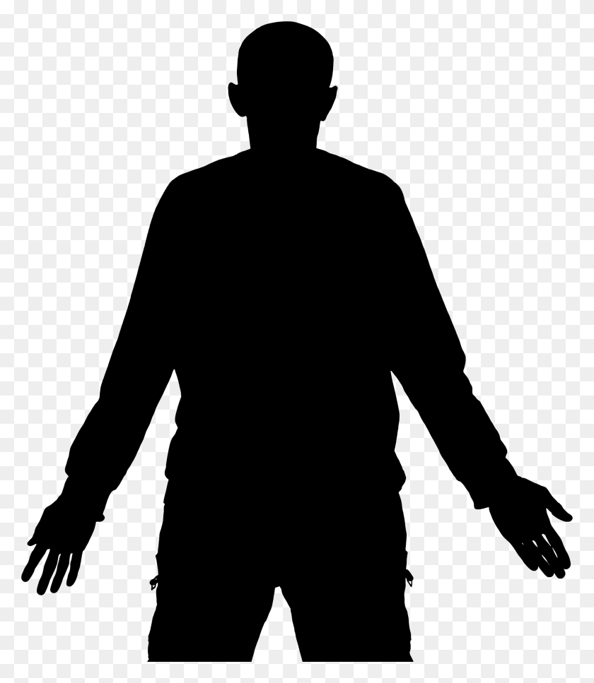 2018x2347 Clipart Silhouette Of Man With Arms Out, Gray, World Of Warcraft HD PNG Download