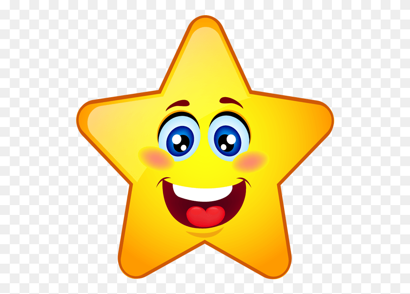 530x542 Clipart Stars Smiley Face Star With Face Clipart, Star Symbol, Symbol HD PNG Download