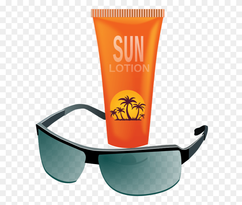 609x651 Clipart Sunglasses Day Suntan Lotion Clipart, Accessories, Accessory, Bottle HD PNG Download