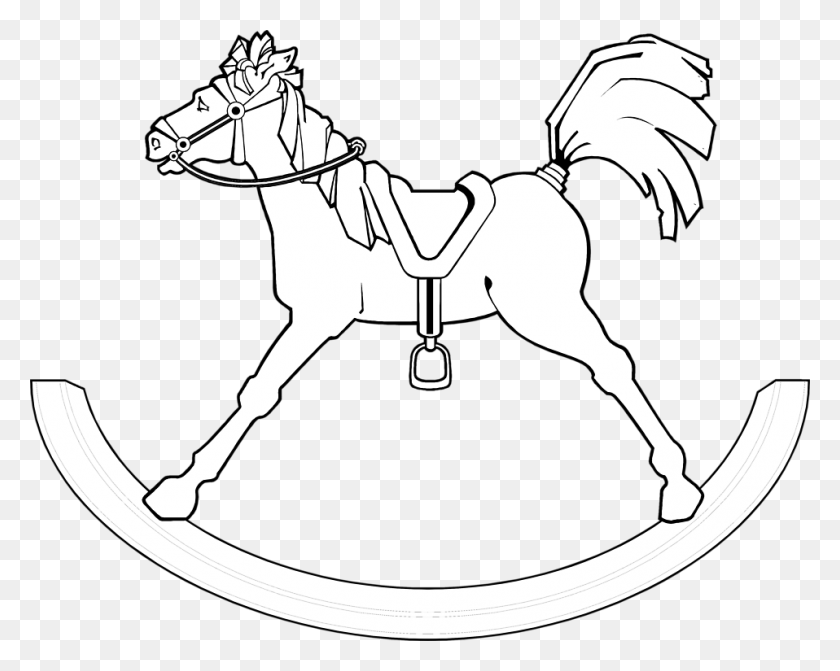 958x751 Clipart Toys Rocking Horse Mane, Stencil, Leisure Activities, Mammal HD PNG Download
