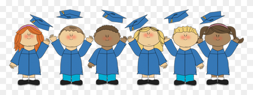 1418x469 Clipart Transparent Library Kids Graduation Clipart Kindergarten Graduation, Person, Human, People HD PNG Download