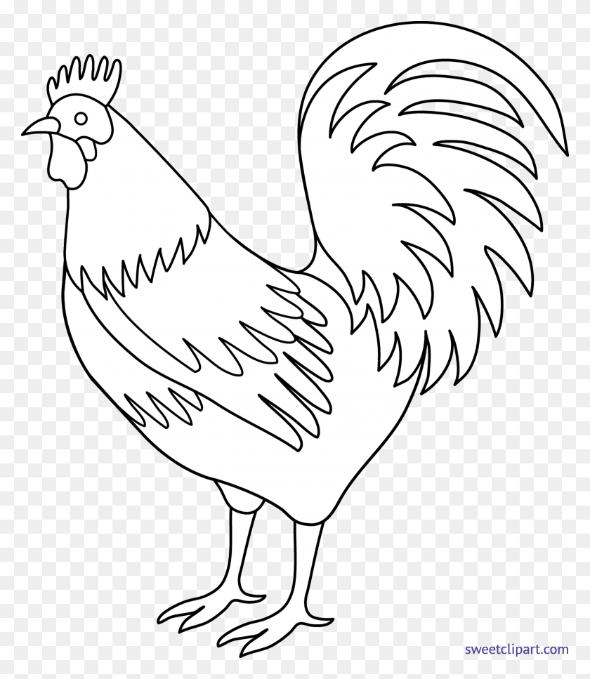 5303x6167 Clipart Transparent Stock All Clip Art Archives Rooster Pictures Clip Art Black And White, Fowl, Bird, Animal HD PNG Download
