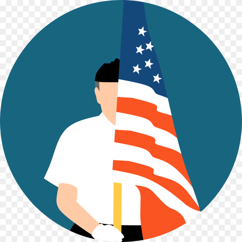 1280x1280 Clipart Veterans Day Icon, American Flag, Flag, Adult, Male Sticker PNG