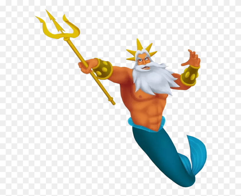 602x624 Clipart Wallpaper Blink King Triton Little Mermaid, Spear, Weapon, Weaponry HD PNG Download