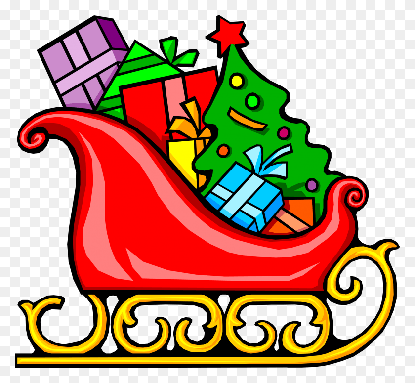 2324x2131 Clipart With Presents Big Image Sleigh Clipart, Symbol, Logo, Trademark HD PNG Download