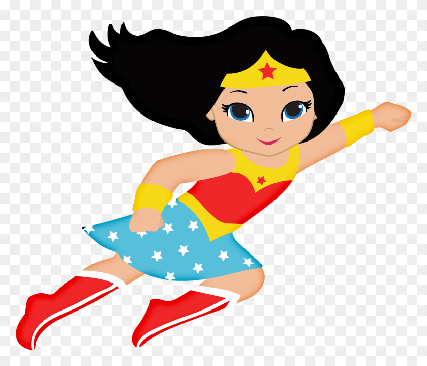 Clipart Wonder Woman Baby Oh My Fiesta For Mujer Maravilla Caricatura, Pers...