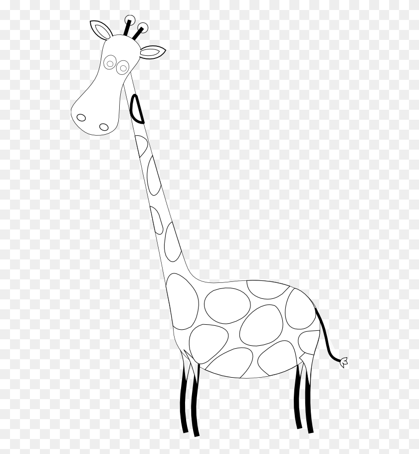 555x850 Clipartist Net Clip Art Sympa Line Animal Giraffe, Doodle HD PNG Download
