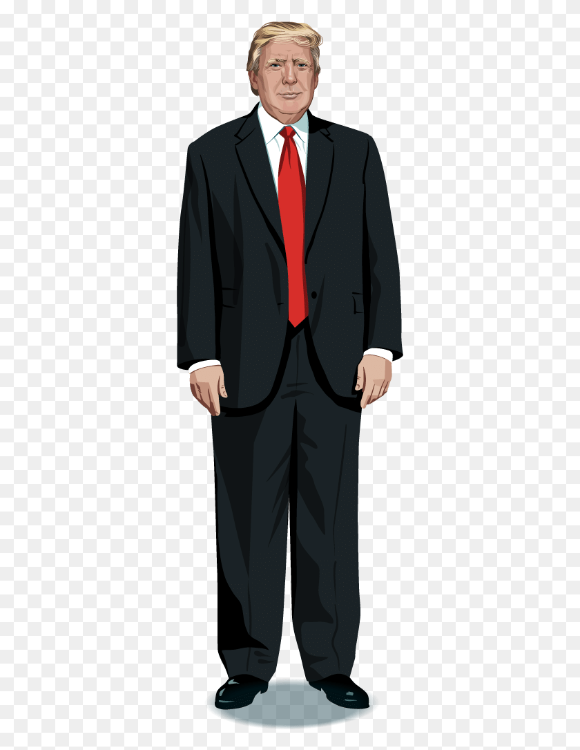 329x1025 Cliparts Body Count Cliparts Zone Donald Trump Full Body Costume, Suit, Overcoat, Coat HD PNG Download