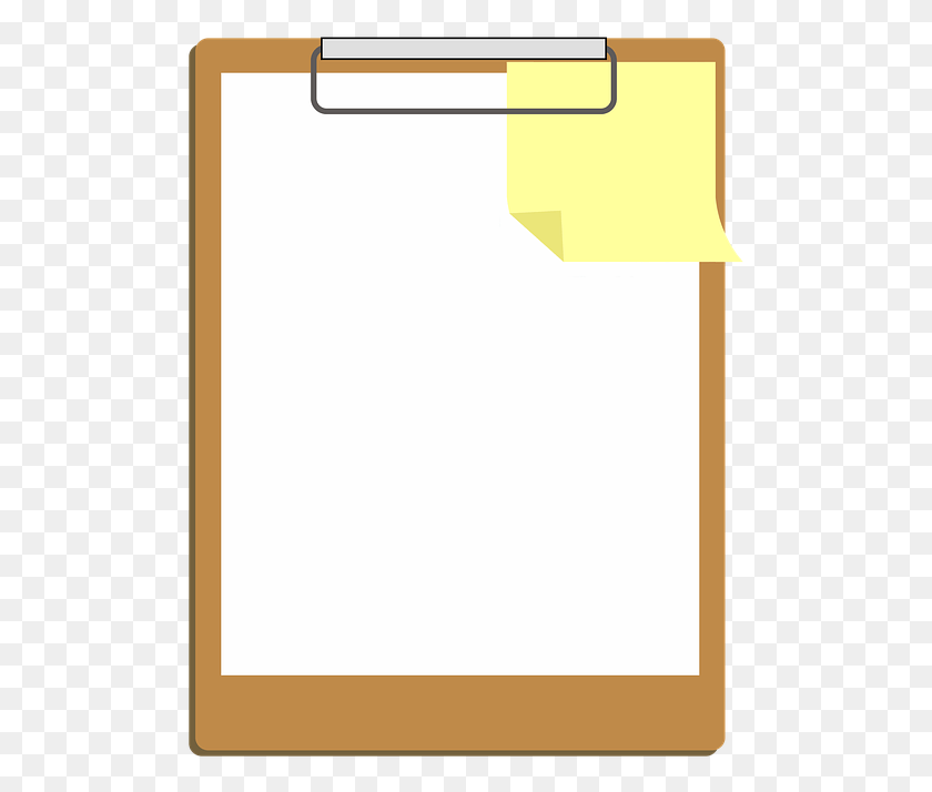 505x654 Clipboard With Paper Clipart Papier, Text, Rug, White Board HD PNG Download