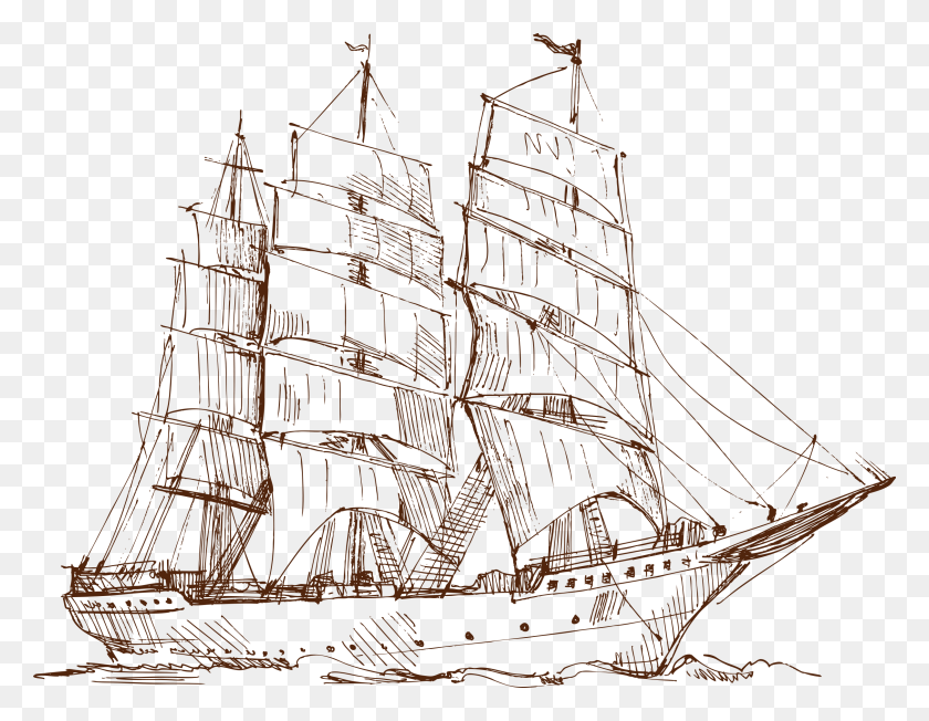2424x1841 Clipper Ship At Getdrawings Com Free For Mast, Text, Vehicle, Transportation HD PNG Download