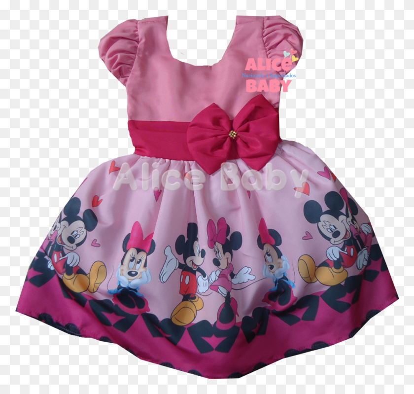 1014x961 Clique Vestido Tematico Minnie Rosa, Dress, Clothing, Apparel HD PNG Download