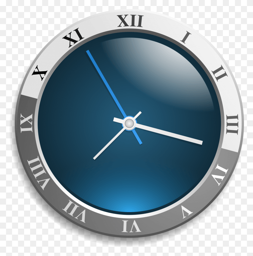 2365x2400 Clock Analog Face Blue Time Timer Ticking Hands Analog Clock Gif No Background, Analog Clock, Clock Tower, Tower HD PNG Download