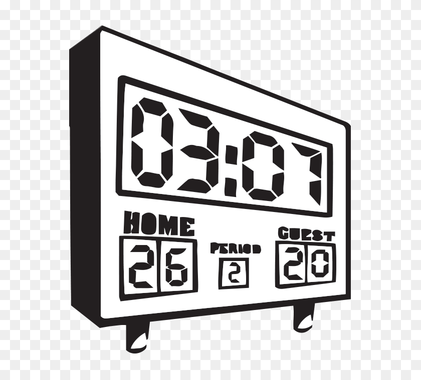 700x700 Clock Clipart Basketball Score Board Clipart Black And White, Digital Clock, Text, Alarm Clock HD PNG Download