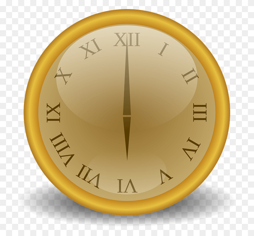 723x720 Clock Golden Number Numbers Roman Watch Relogio Dourado Desenho, Compass, Clock Tower, Tower HD PNG Download