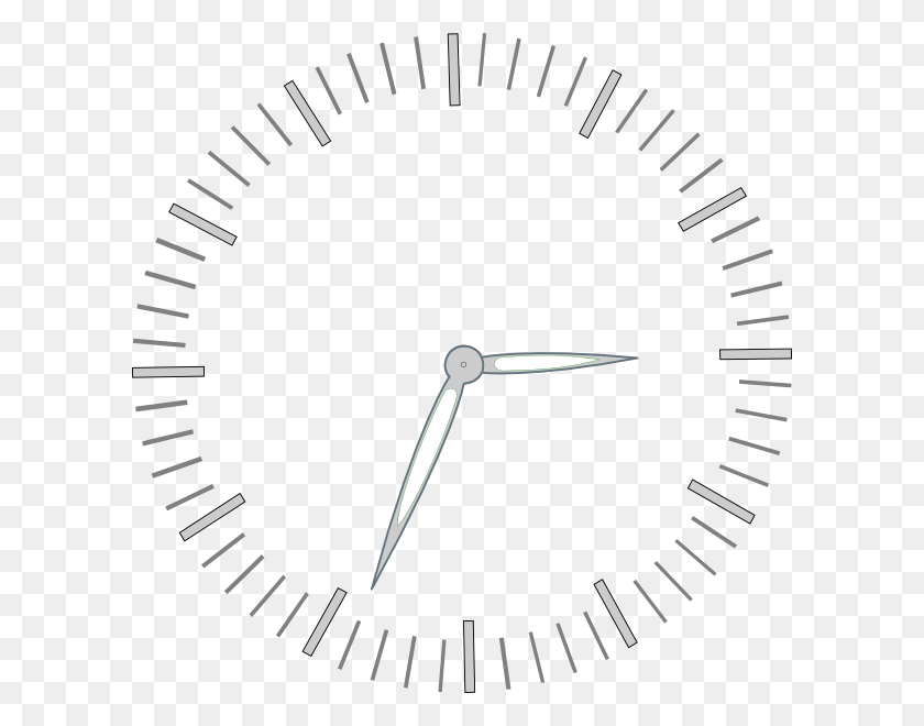 600x600 Clock Graduiation Minutes Clip Art Free Vector Clock Clipart White, Analog Clock HD PNG Download