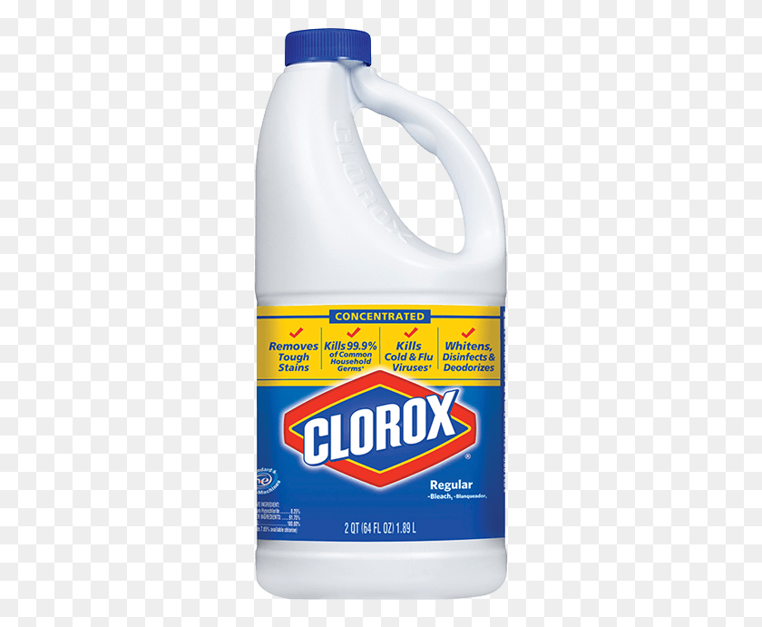 279x631 Clorox Original Bleach Clorox Regular Bleach, Label, Text, Beverage HD PNG Download