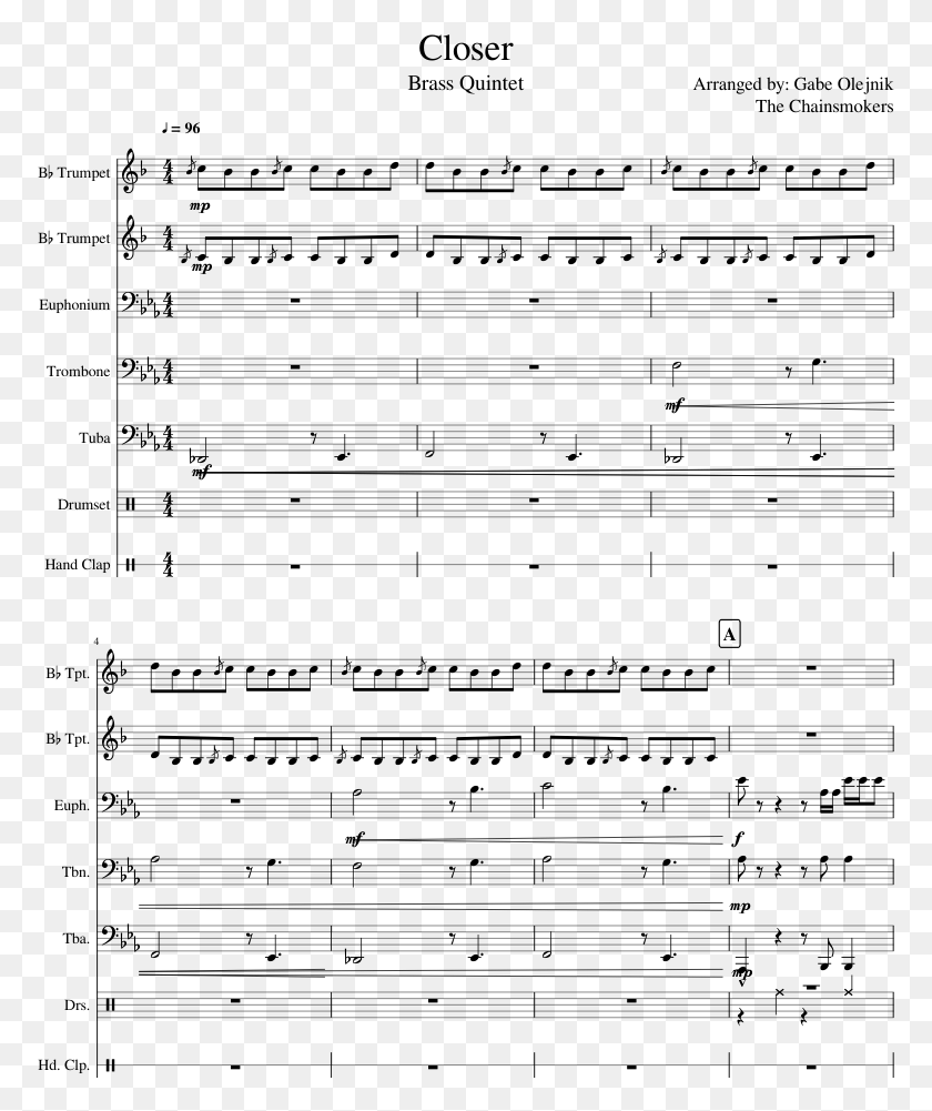 774x941 Closer Sheet Music Composed By Arranged By Sheet Music, Gray, World Of Warcraft HD PNG Download