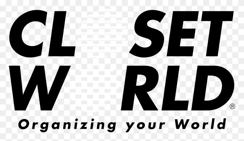 2191x1197 Closet World Logo Black And White, Text, Label HD PNG Download