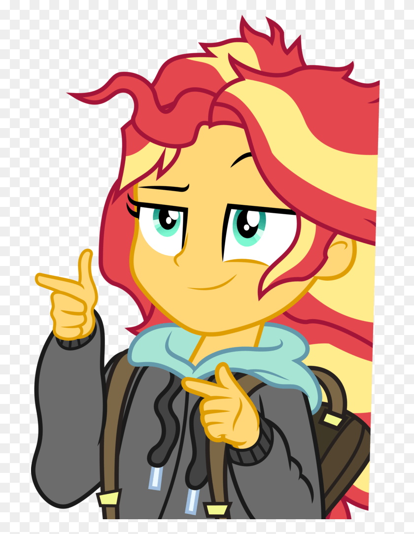 713x1024 Clothes Equestria Girls Finger Gun Finger Sunset Shimmer Monday Blues Vector, Graphics, Hand HD PNG Download