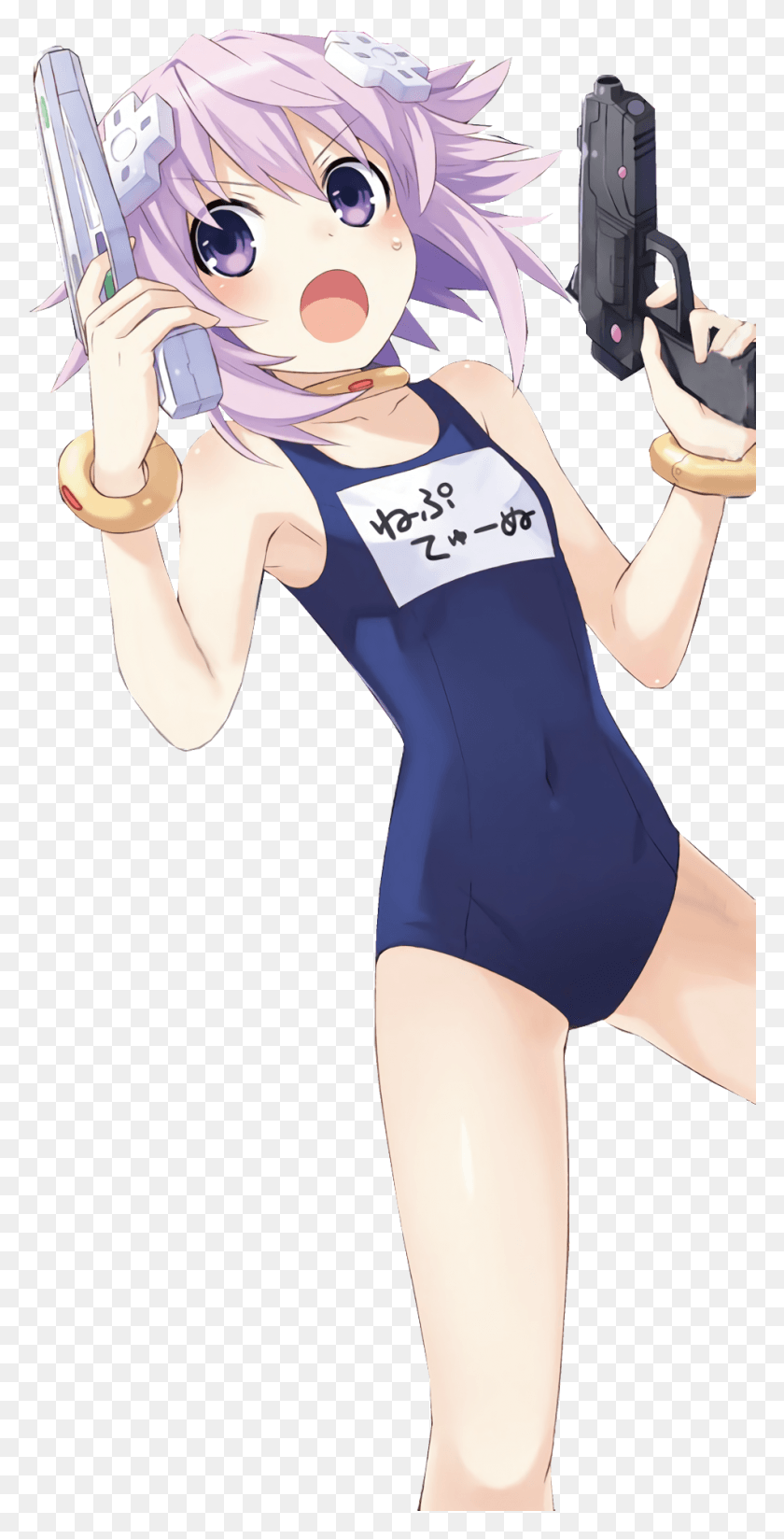 951x1937 Clothing Human Hair Color Anime Joint Cartoon Arm Figurine Hyperdimension Neptunia Neptune, Apparel, Person, Swimwear HD PNG Download