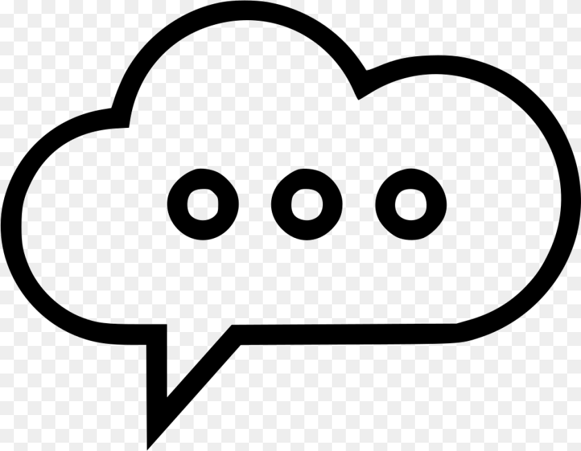 Cloud Chat Messenger Social Icon, Stencil Transparent PNG