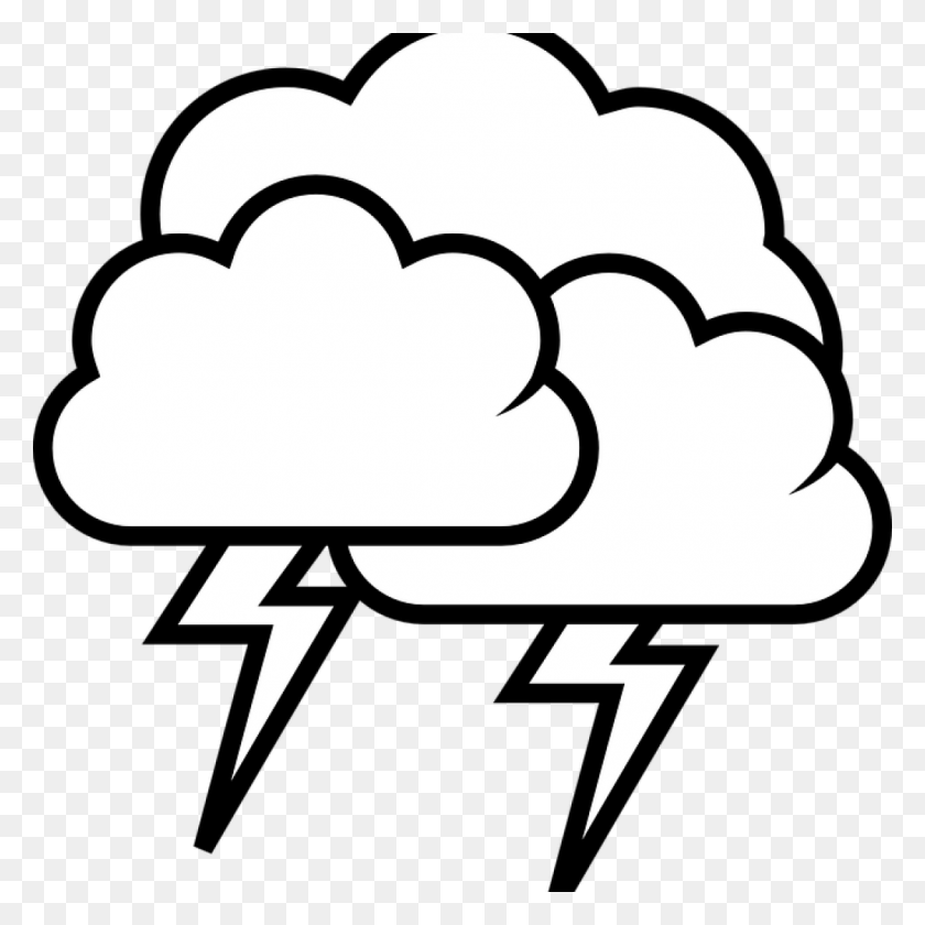 1024x1024 Cloud Clipart Black And White Thunderstorm Cloud Rain Cloud Drawing Black And White, Stencil, Hand HD PNG Download