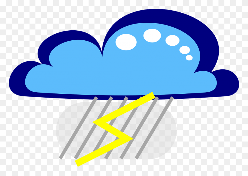 960x662 Cloud Flash Rain Free Vector Graphic On Roaring Thunder Clip Art, Text, Teeth, Mouth HD PNG Download