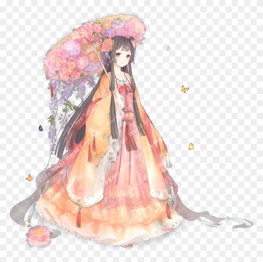1212x1207 Облачный Цветок Lyric Flower Lyric Love Nikki, Одежда, Одежда, Свадебное Платье Png Скачать