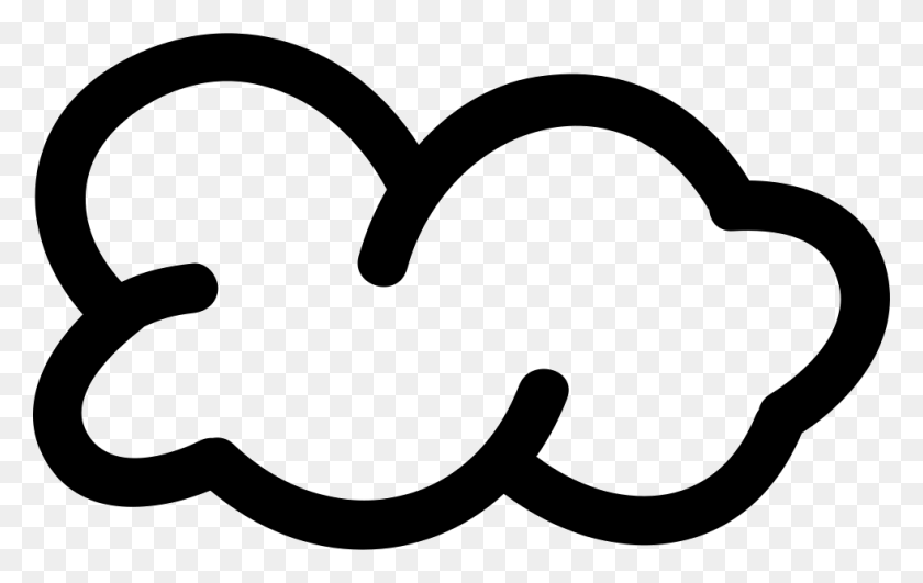980x592 Cloud Hand Drawn Shape Variant Comments Icon, Stencil, Text, Label HD PNG Download