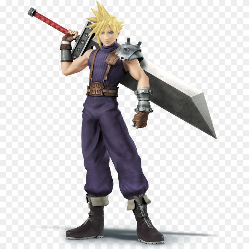 2540x2540 Cloud Smash Bros 4 Strife, Clothing, Costume, Person, Adult Clipart PNG