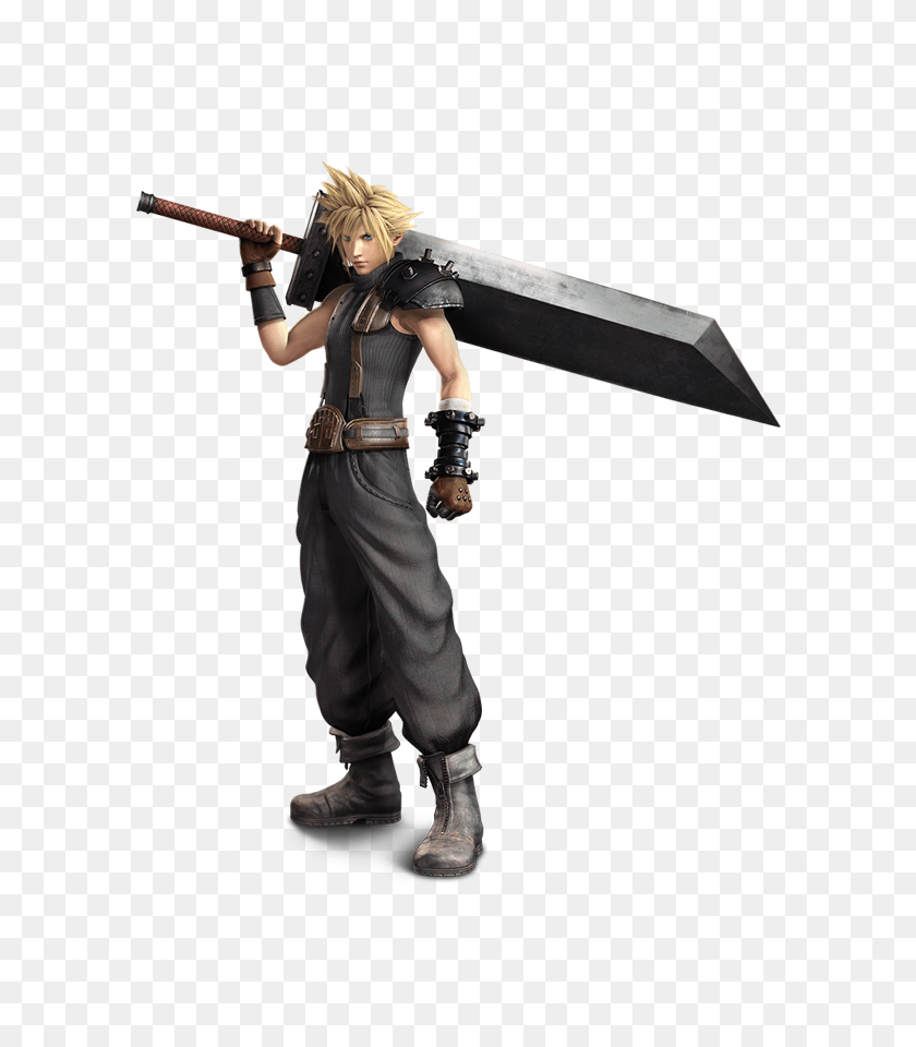 600x960 Cloud Strife, Weapon, Sword, Adult, Person PNG