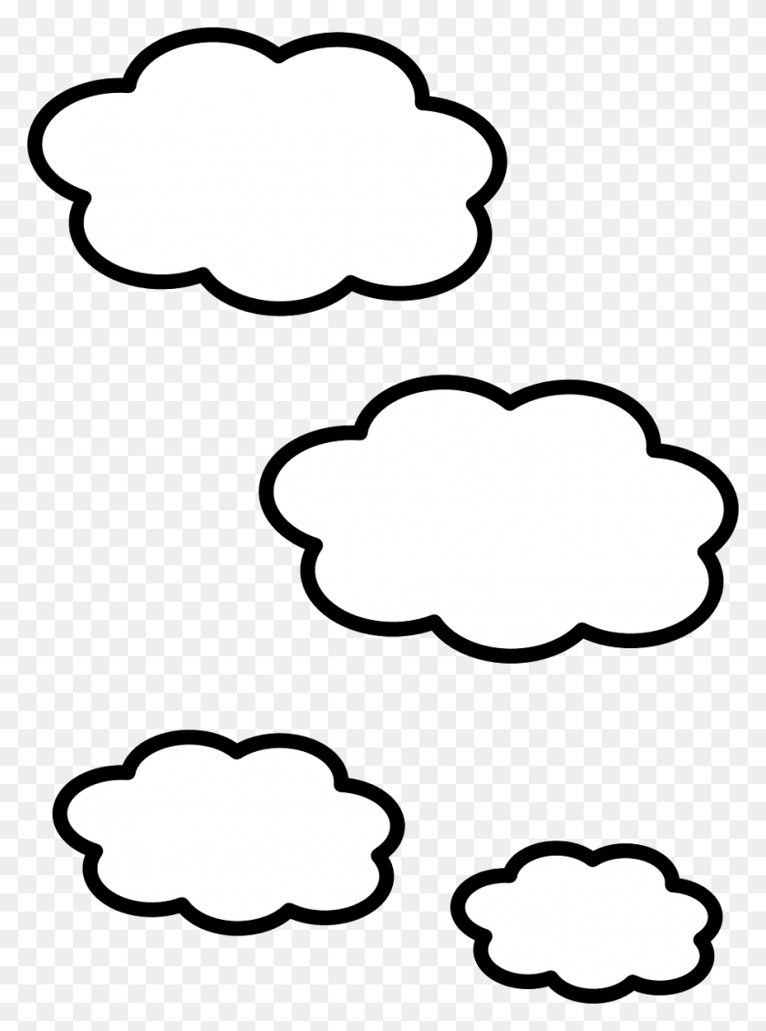 932x1280 Cloud White Shapes Weather Clouds Black And White Clipart, Stencil, Texture HD PNG Download